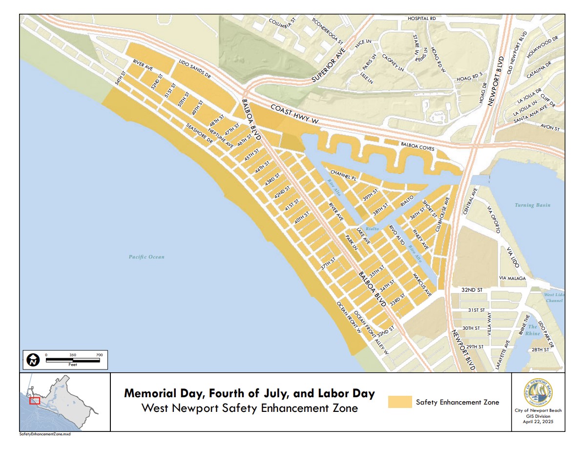 West Newport Safety Enhancement Zone with Border 2025