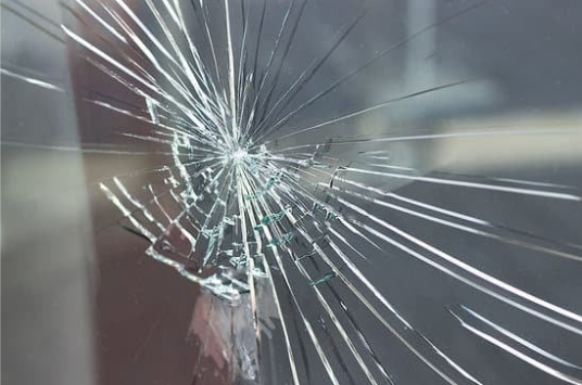 Shattered window